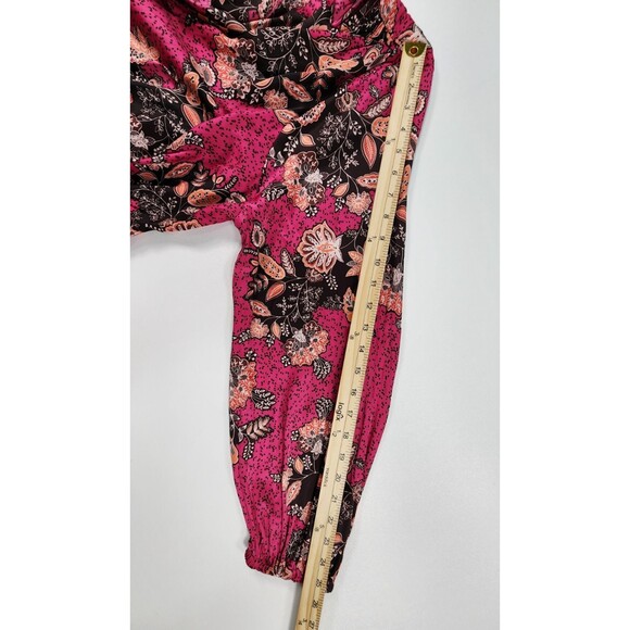 Lane Bryant Dress Size 20 Pink Floral Long Sleeve Midi Dress w/Pockets - Picture 10 of 11